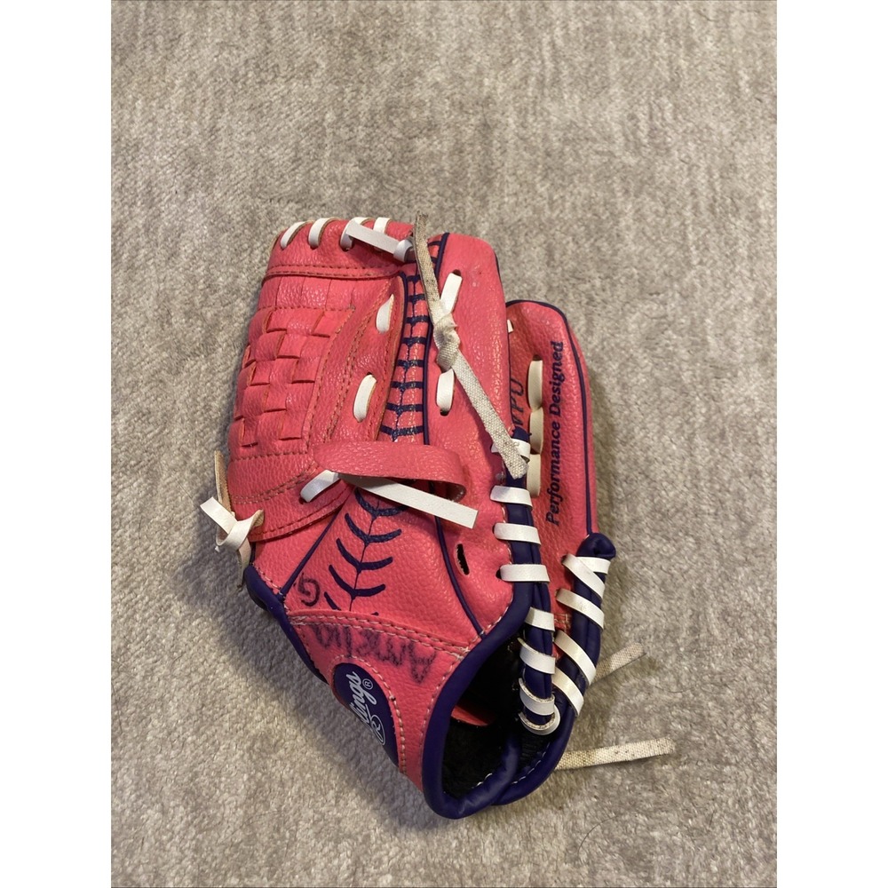 Rawlings Pink Baseball T-ball RHT Glove PL90PWPU 9" Kids Youth EUC